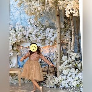 Kids Party Dress Gold color